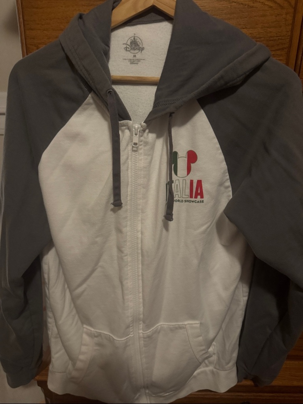 Disney White and Gray Italia Zip-Up Hoodie